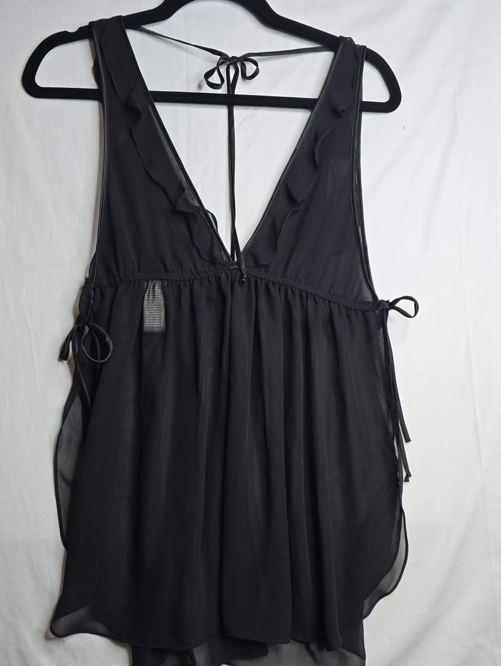 In Bloom By Jonquil Vintage Black Sexy Babydoll Nightgown - Picture 4 of 8